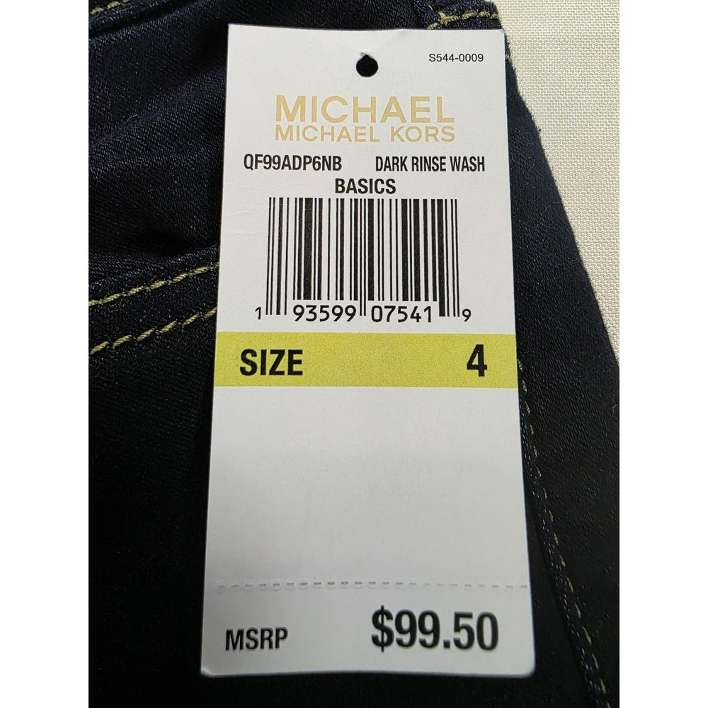 NWT MICHAEL KORS Women's Skinny Jeans Dark Wash Size 4 Button Fly "Skinny" - Picture 9 of 16